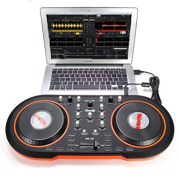 Blacknote-MID-100-Computer-DJ-System-USB-MIDI-DJ-Controller-Brake-Disc-for-MAC-and-PC-1022730