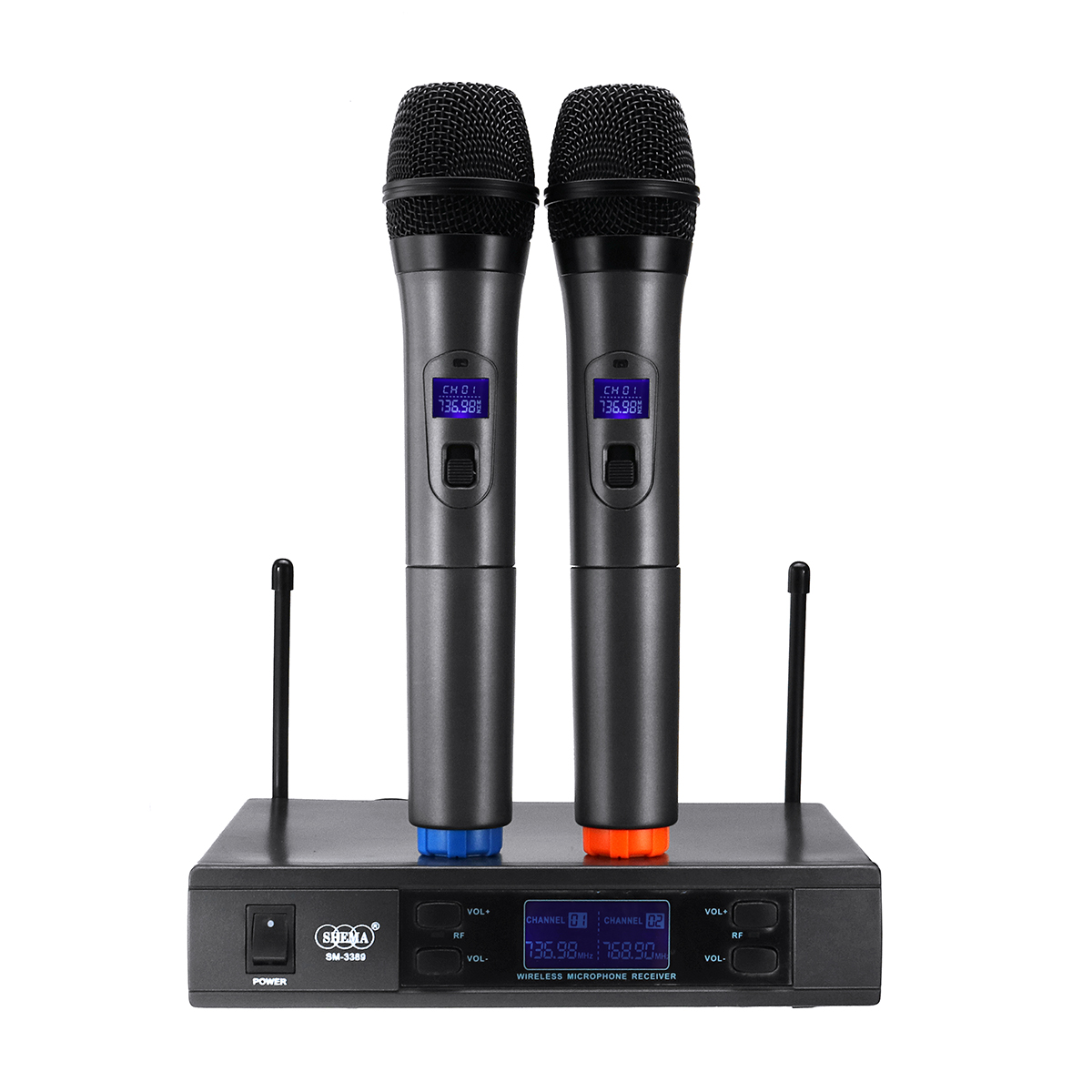 UHF-Wireless-Microphone-System-LCD-Dual-Microphone-Handheld-Stage-DJ-Kareoke-1413503