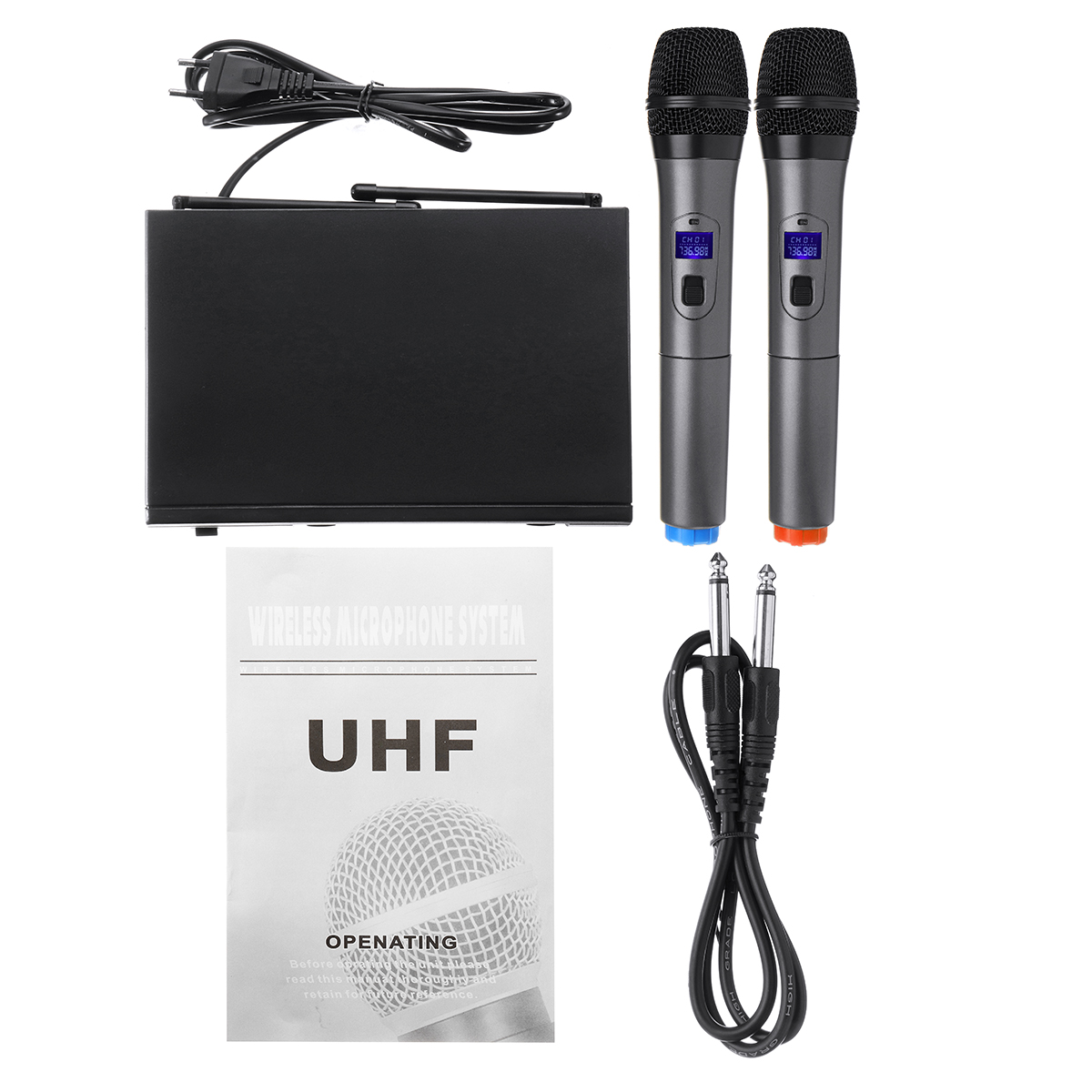 UHF-Wireless-Microphone-System-LCD-Dual-Microphone-Handheld-Stage-DJ-Kareoke-1413503