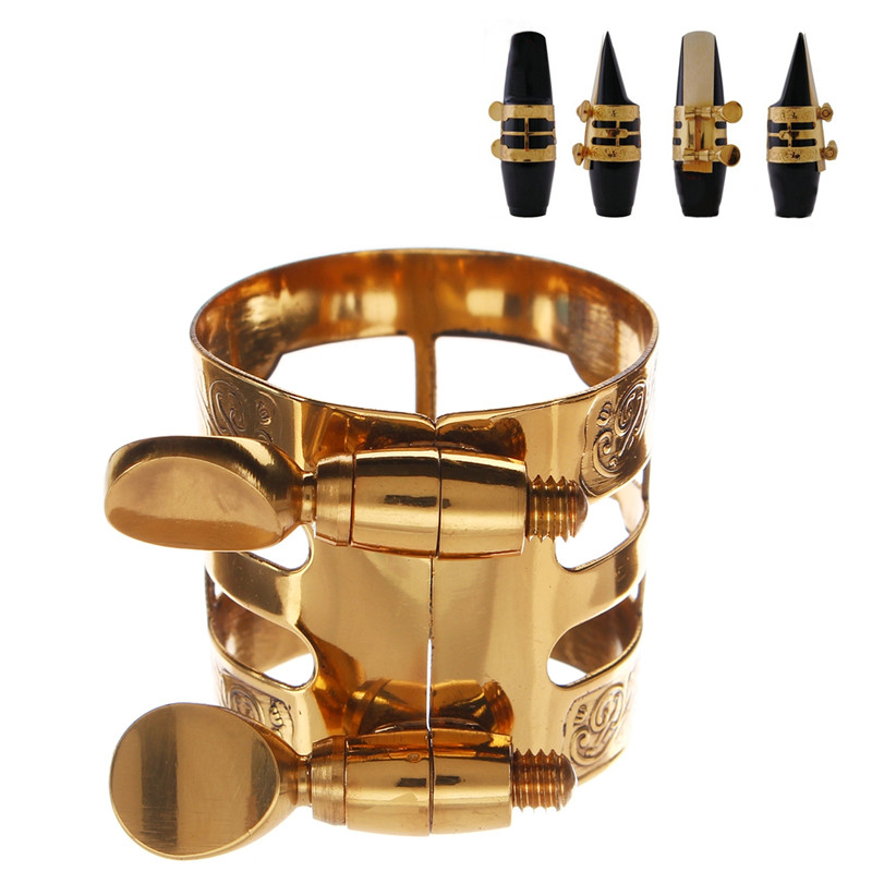 1Pc-Gold-Plated-Alto-Saxophone-Mouthpiece-Ligature--Clip-1228369