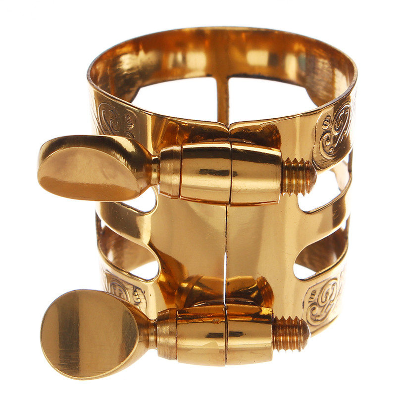 1Pc-Gold-Plated-Alto-Saxophone-Mouthpiece-Ligature--Clip-1228369