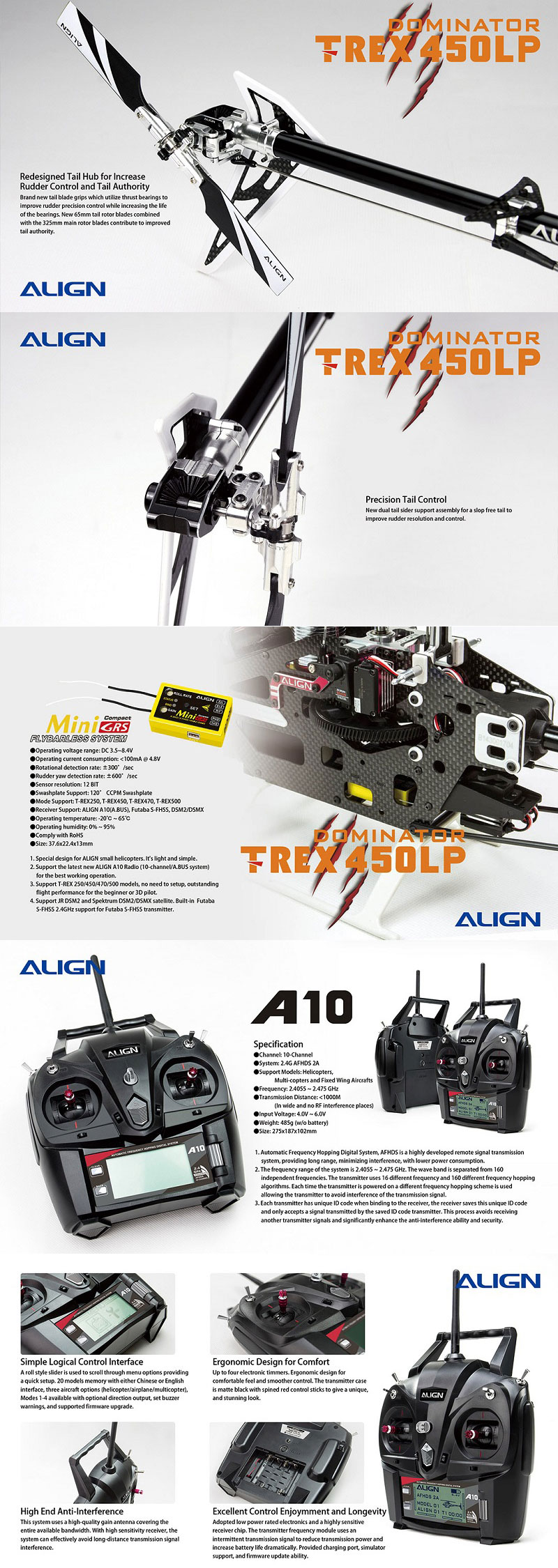 ALIGN-T-REX-450LP-RC-Helicopter-RH45E32XW-Dominator-Super-Combo-1289181