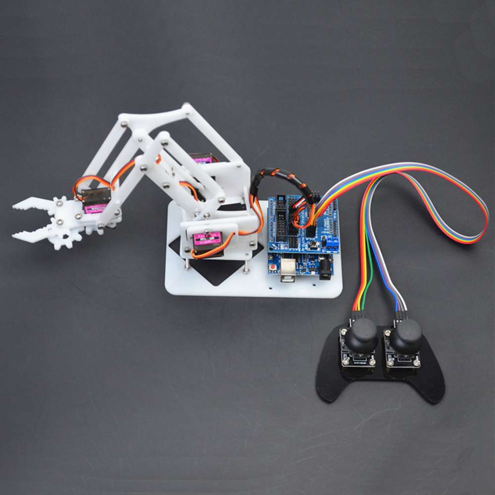 SNAM5100-DIY-Arduino-4DOF-Acrylic-RC-Robot-Arm-PS2-Stick-Control-With-MG90S-Servos-1399697
