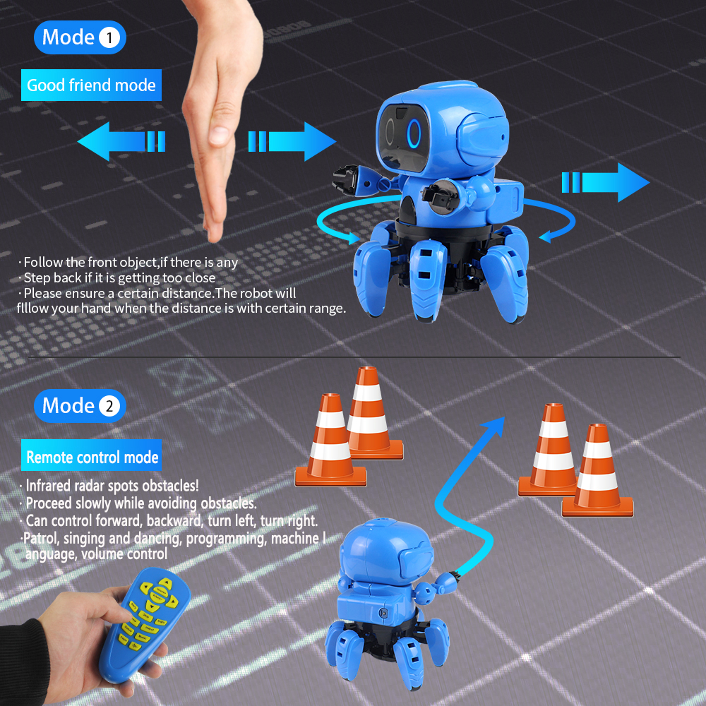 Upgraded-MoFun-963-DIY-6-Legged-RC-Robot-Infrared-Obstacle-Avoidance-Gesture-Control-Programmable-Wi-1413499