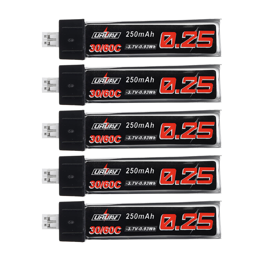 10Pcs-URUAV-37V-250mAh-30C60C-1S-Lipo-Battery-PH20-for-Blade-Nano-QX-CPX-Tiny-Whoop-TINY6-6X-1404836