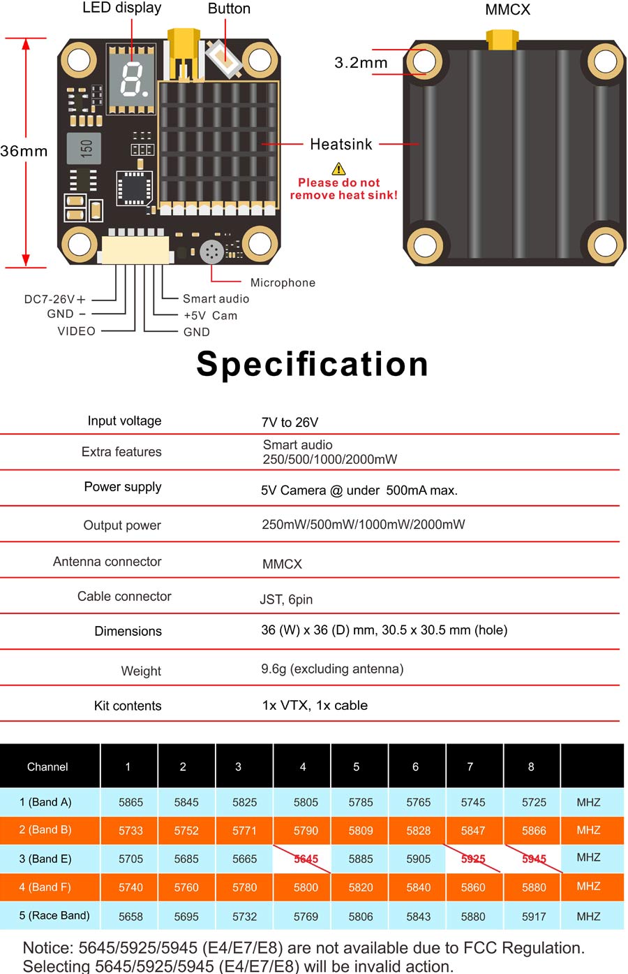 AKK-FX2-Dominator-250mW500mW1000mW2000mW-Switched-Smart-Audio-58Ghz-40CH-FPV-Transmitter-Raceband-Se-1463847