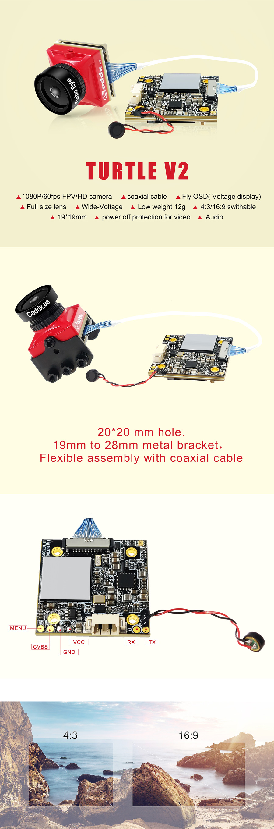 Caddx-Turtle-V2-1080p-60fps-FOV-155-Degree-Super-WDR-Mini-HD-FPV-Camera-OSD-Mic-for-RC-Drone-1360782