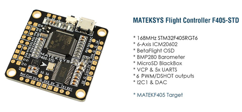 Matek-F405-STD-BetaFlight-STM32F405-Flight-Controller-Built-in-OSD-Inverter-for-RC-Multirotor-FPV-Ra-1141282