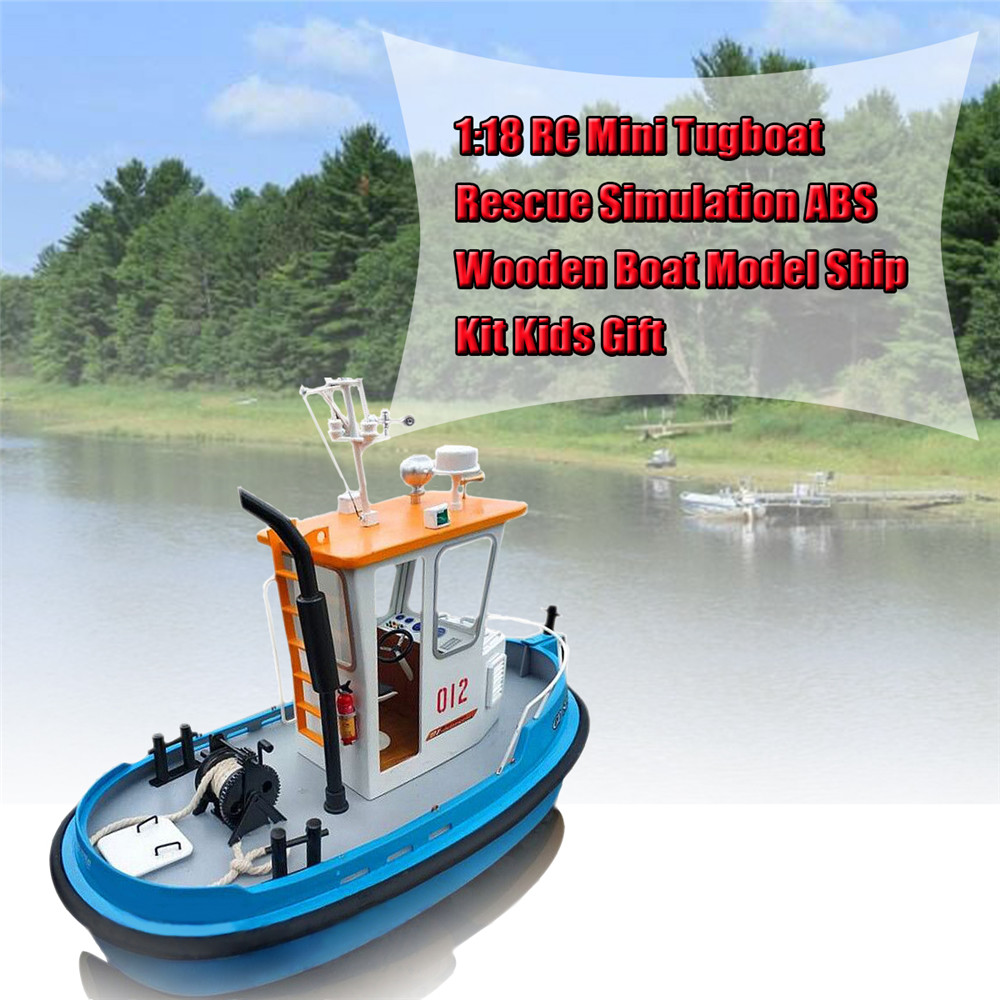 118-Pine-Mini-270130190m-RC-Tugboat-Rescue-Simulation-ABS-Wooden-Boat-Model-Ship-DIY-Tools-Kit-Q1-1328825