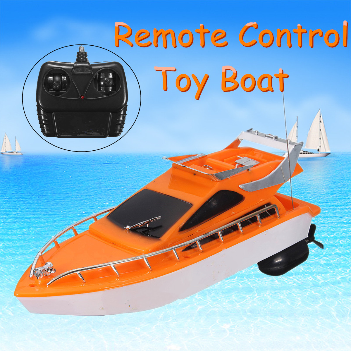 26x75x9cm-Orange-Plastic-Electric-Remote-Control-Kid-Chirdren-Toy-Speed-Boat-1104283