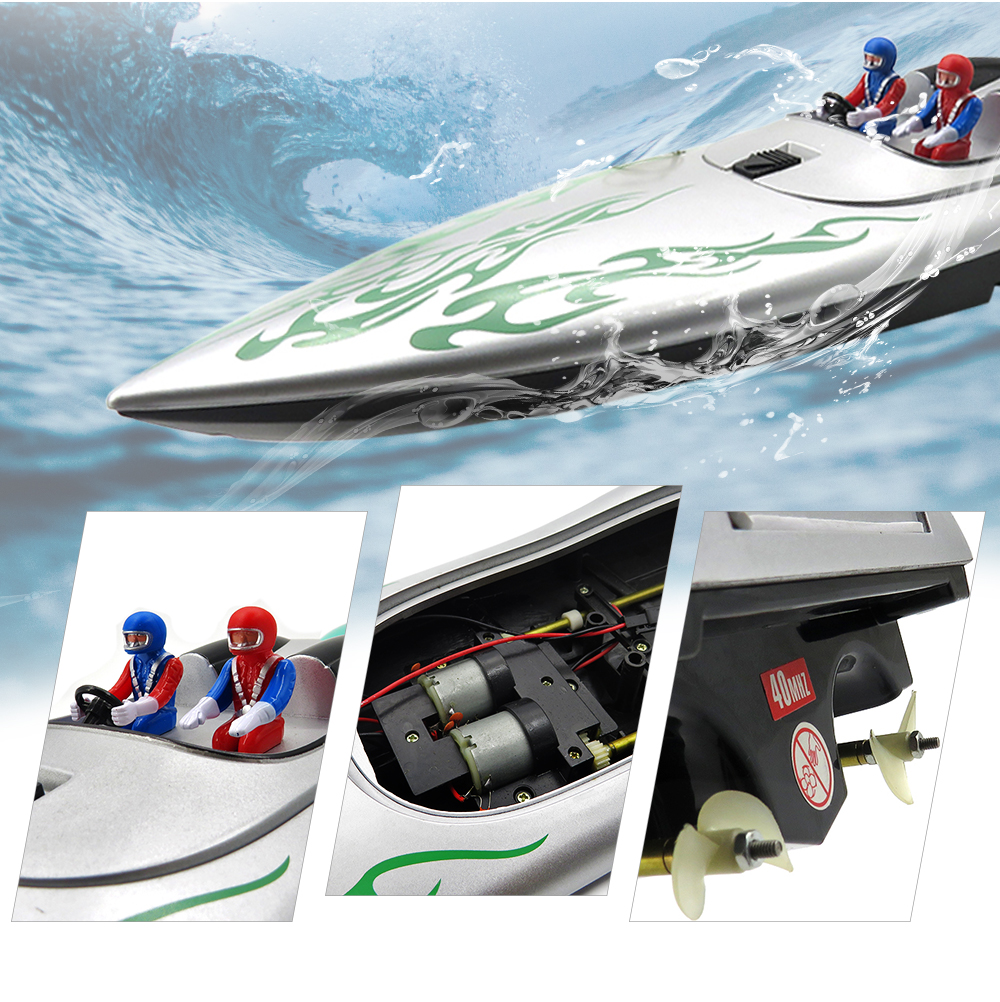 Flytec-2011-9-118-46CM-Infrated-40MHZ-Silver-Rc-Boat-15kmh-Without-Battery-RTR-Toys-1292448