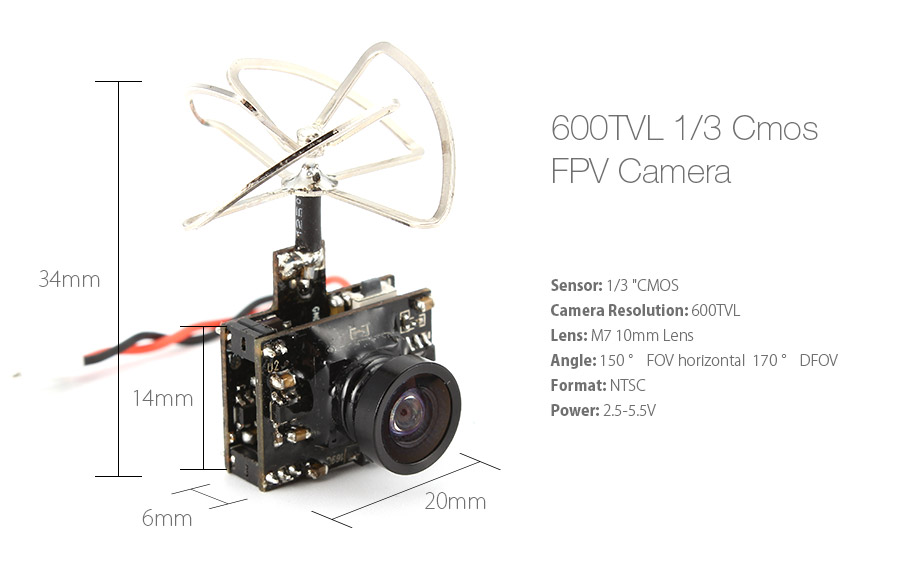 Eachine-TX03-NTSC-Super-Mini-025mW50mW200mW-Switchable-AIO-58G-72CH-VTX-600TVL-13-Cmos-FPV-Camera-1104884