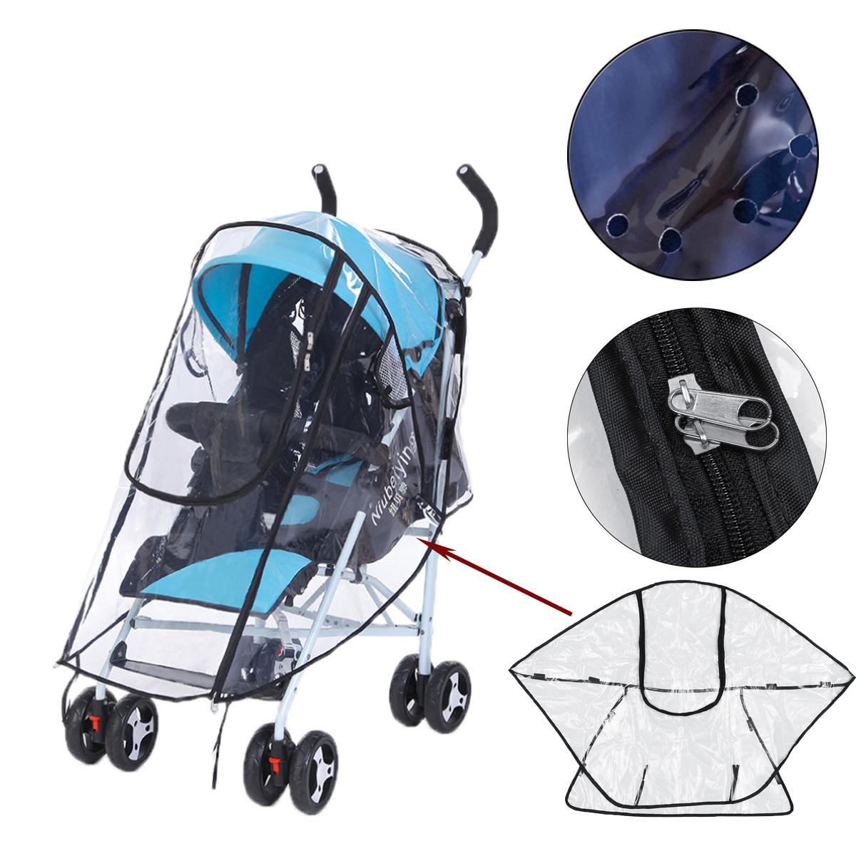 Full-Around-Waterproof-Dust-Rain-Cover-Universal-For-Babyzen-YOYO-Stroller-Pram-1405450