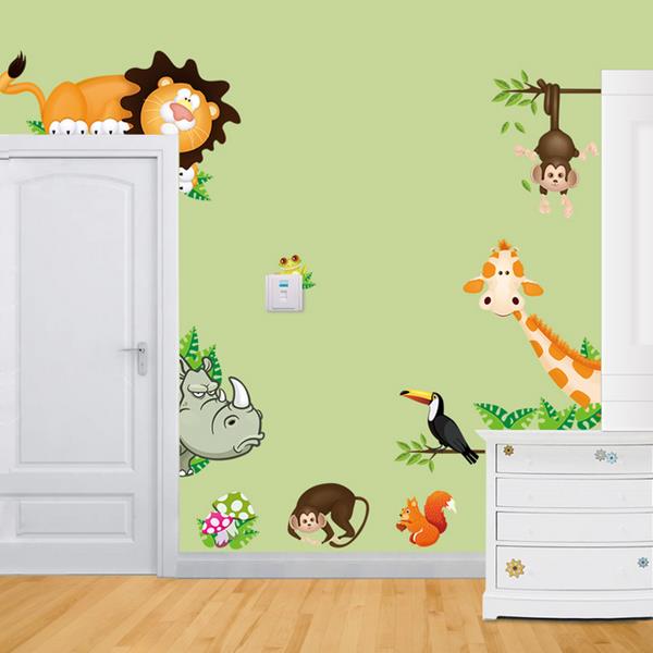 Cartoon-Animal-Wall-Sticker-Living-Room-Home-Decoration-Creative-Decal-DIY-Mural-Wall-Art-1076356