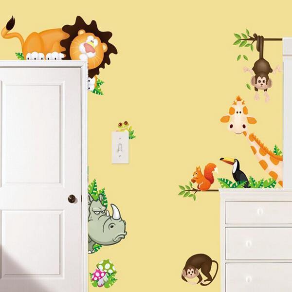 Cartoon-Animal-Wall-Sticker-Living-Room-Home-Decoration-Creative-Decal-DIY-Mural-Wall-Art-1076356