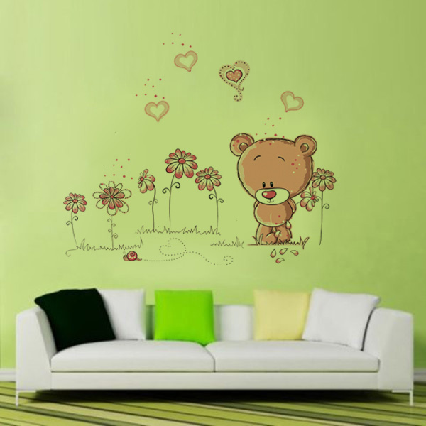 Cartoon-Pink-Bear-Wall-Sticker-Home-Decor-Girl-Kid-Room-Decoration-947887