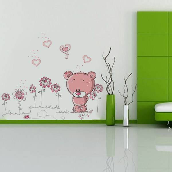 Cartoon-Pink-Bear-Wall-Sticker-Home-Decor-Girl-Kid-Room-Decoration-947887