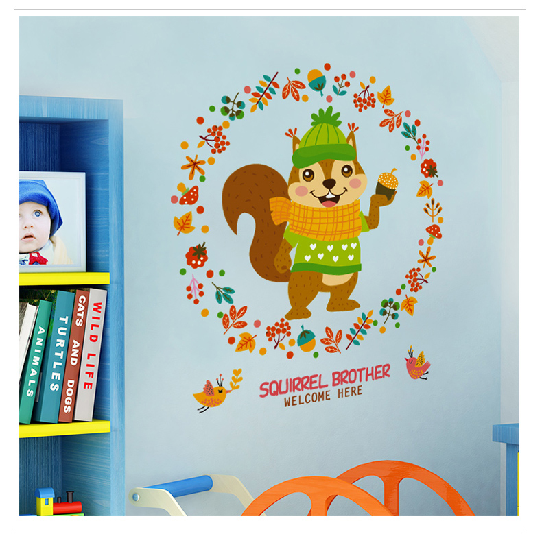 Children-Cartoon-Squirrel-Wall-Stickers-Room-Decor-Kids-Room-Removable-Window-Glass-Stickers-1090347