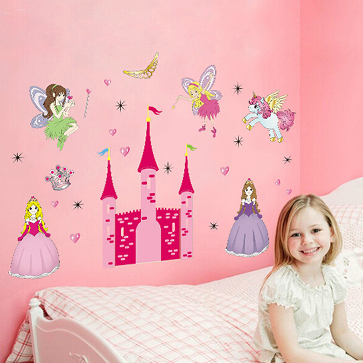 Children-Kids-Princess-Girl-Waterproof-Removable-Sweet-Fairy-Castle-Wall-Stickers-Decal-Bedroom-DIY--1011391