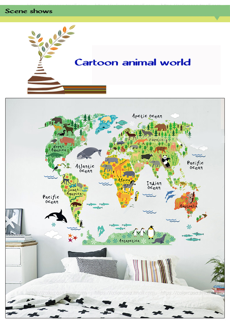 Kids-Room-Home-Decor-Great-Colorful-World-Map-DIY-Removable-Wall-sticker-Decal-1022039