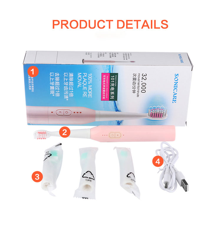 3-Brush-Modes-Essence-Sonic-Electric-Wireless-USB-Rechargeable-Toothbrush-IPX7-Waterproof-With-3-Too-1283407