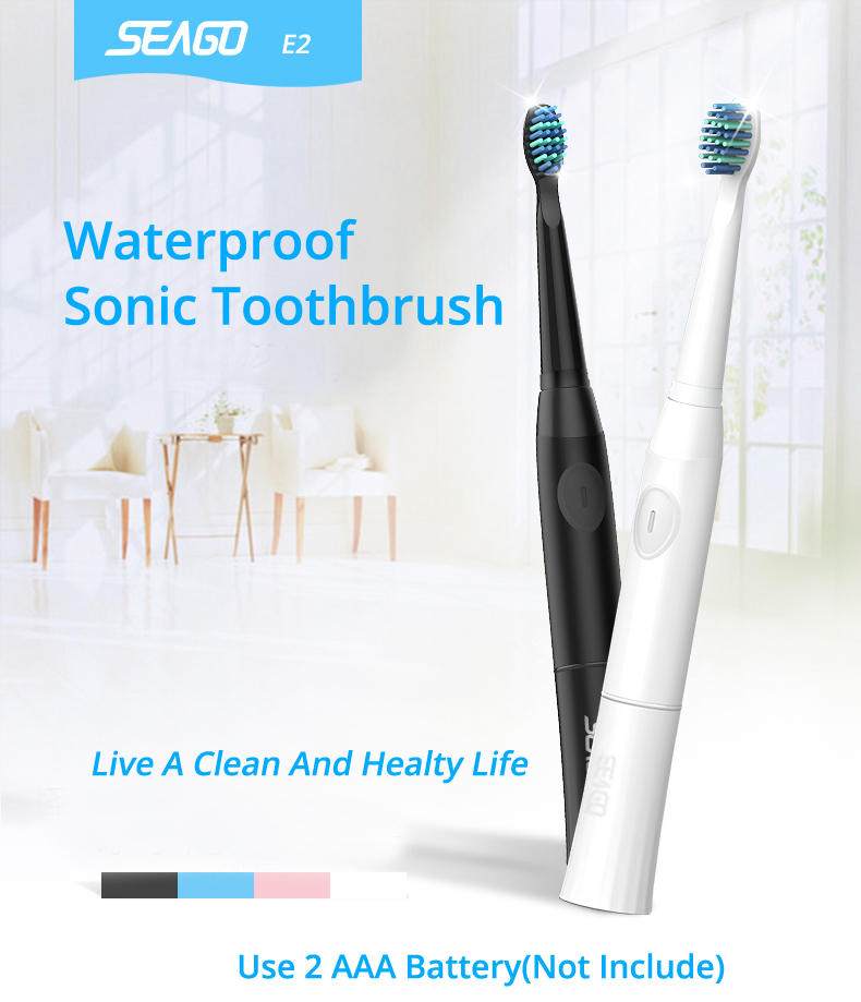 SEAGO-E2-Sonic-Electric-Toothbrush-Battery-Power-Charging-Waterproof-Anti-skid-Handle-with-2-Replace-1426558