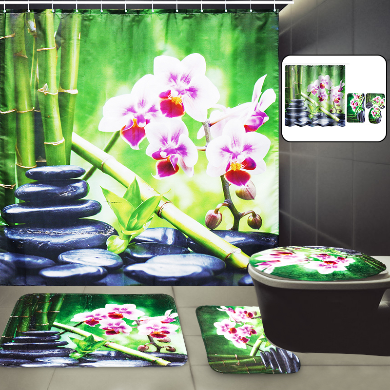 180x180CM-Bamboo-Pebble-Orchid-Toilet-Rug-Mat-Bathroom-Shower-Curtain-with-Hooks-1425087