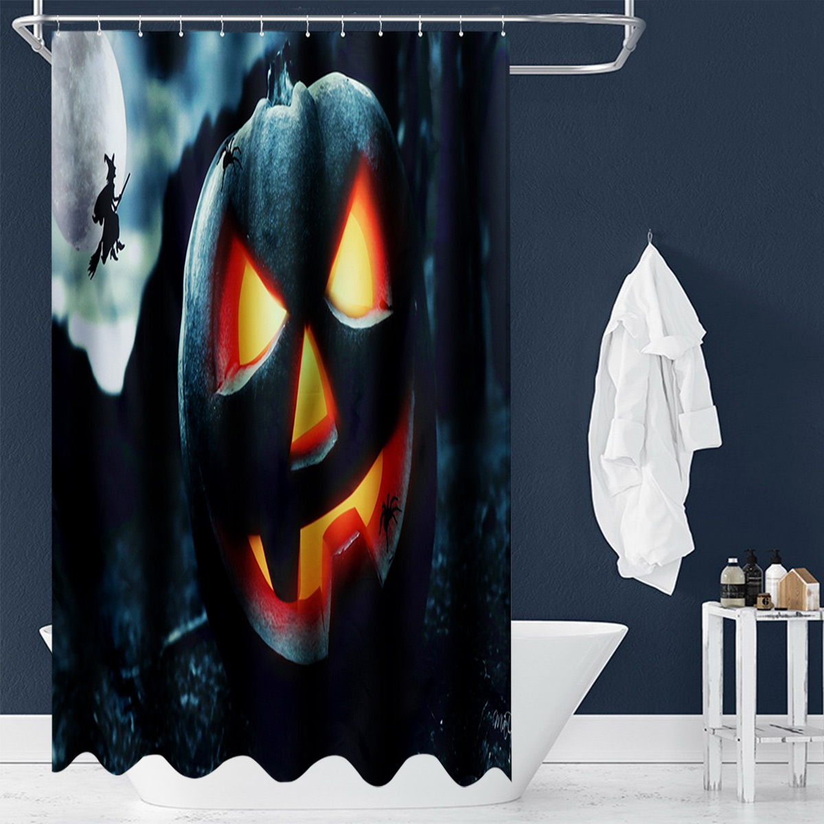 180x180cm-Halloween-Pumpkin-Bathroom-Shower-Curtains-Toliet-Mat-Rug-With-12-Hooks-1376501