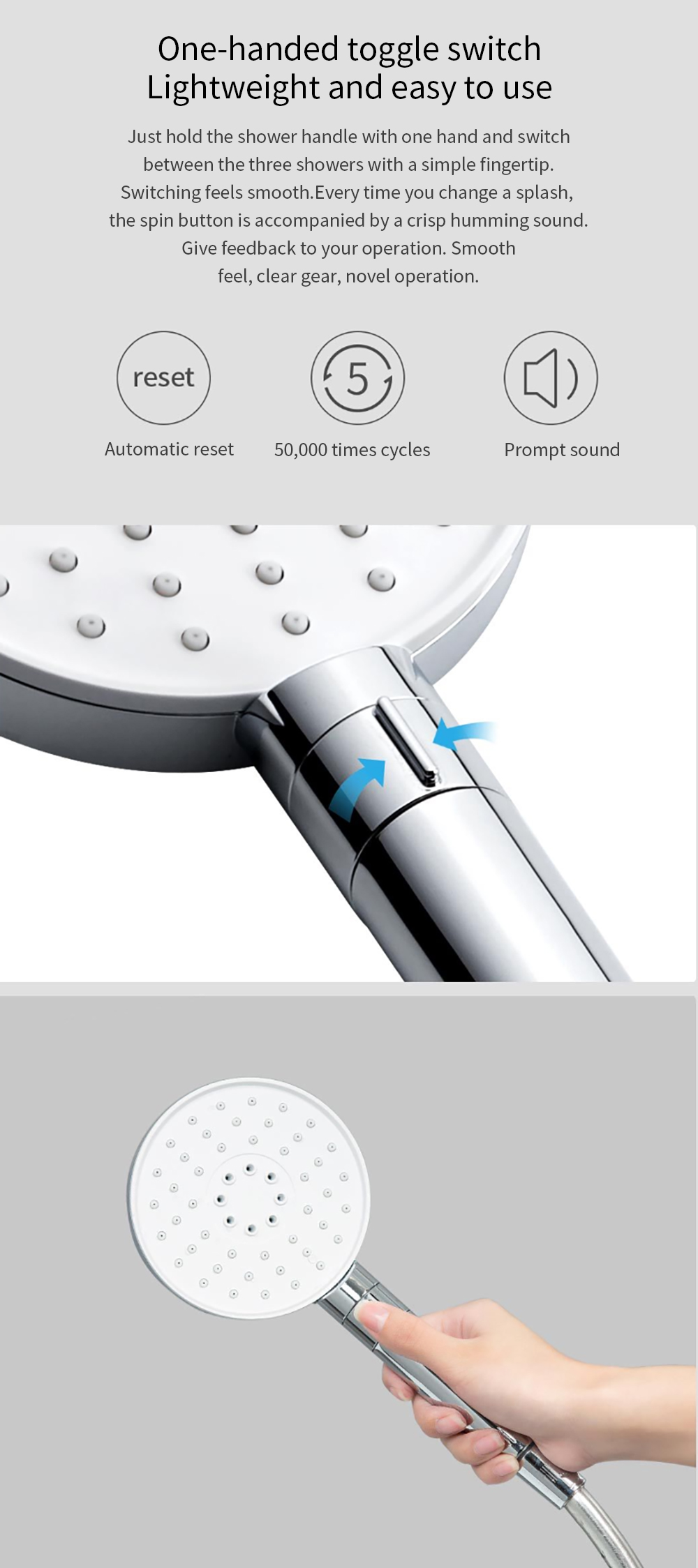 Xiaomi-Diiib-3-Modes-Adjustment-Handheld-Shower-Head-Set-360deg-120mm-53-Water-Hole-with-PVC-Matel-1378153