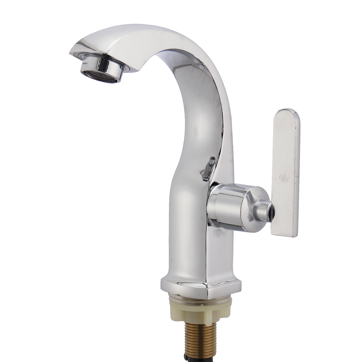 Chrome-Finish-Single-Lever-Home-Bathroom-Basin-Faucet-Spout-Sink-Cold-Water-Tap-1298560