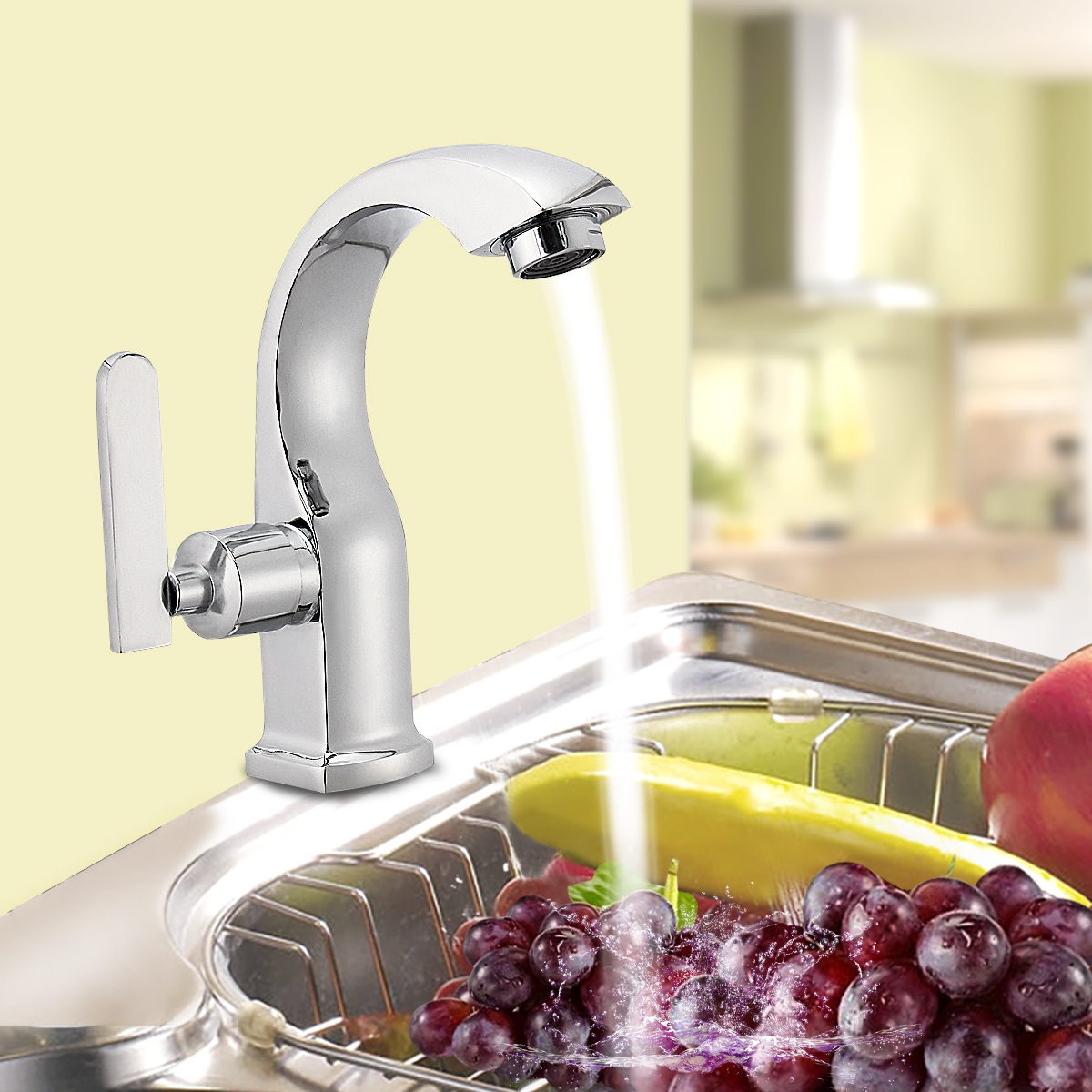 Chrome-Finish-Single-Lever-Home-Bathroom-Basin-Faucet-Spout-Sink-Cold-Water-Tap-1298560