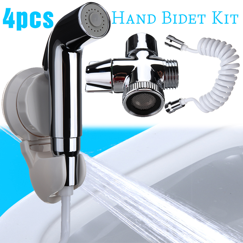 Hand-Bidet-Kit-With-Water-Sprayer-Suction-Hanger-Flexible-hose-Faucet-Adapter-1316345