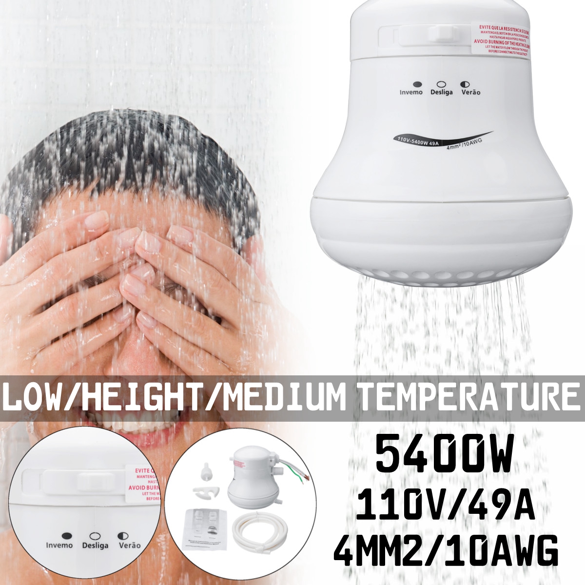 110V220V-240V-08-Inch-Electric-Shower-Head-Instant-Water-Heater-57ft-Hose-1396602