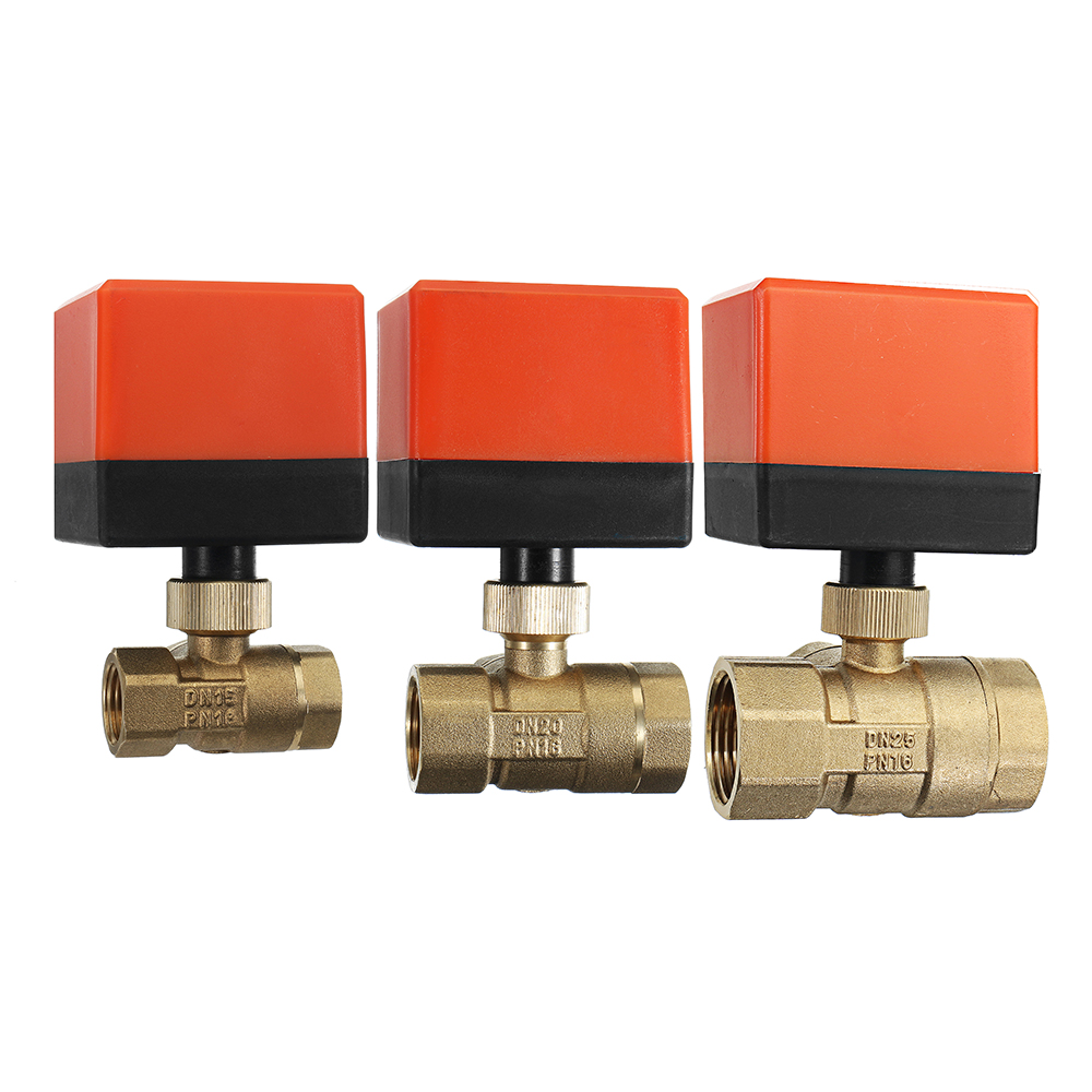 12quot-34quot-1quot-Motorized-Electric-Brass-3-Way-Ball-Valves-Female-3-Wire-AC-220V-Full-Port-T-Typ-1288269