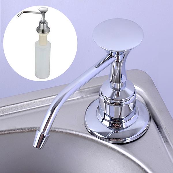 220ml-White-Kitchen-Chrome-Liquid-Soap-Dispenser-Bathroom-Sink-Pump-Bottles-1143010