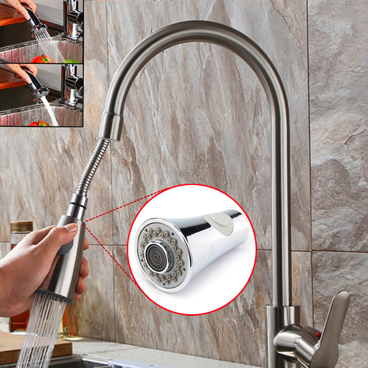 ABS-Plastic-Kitchen-Sink-Faucet-Pull-Down-Steel-Replacement-Spray-Shower-Head-1336144