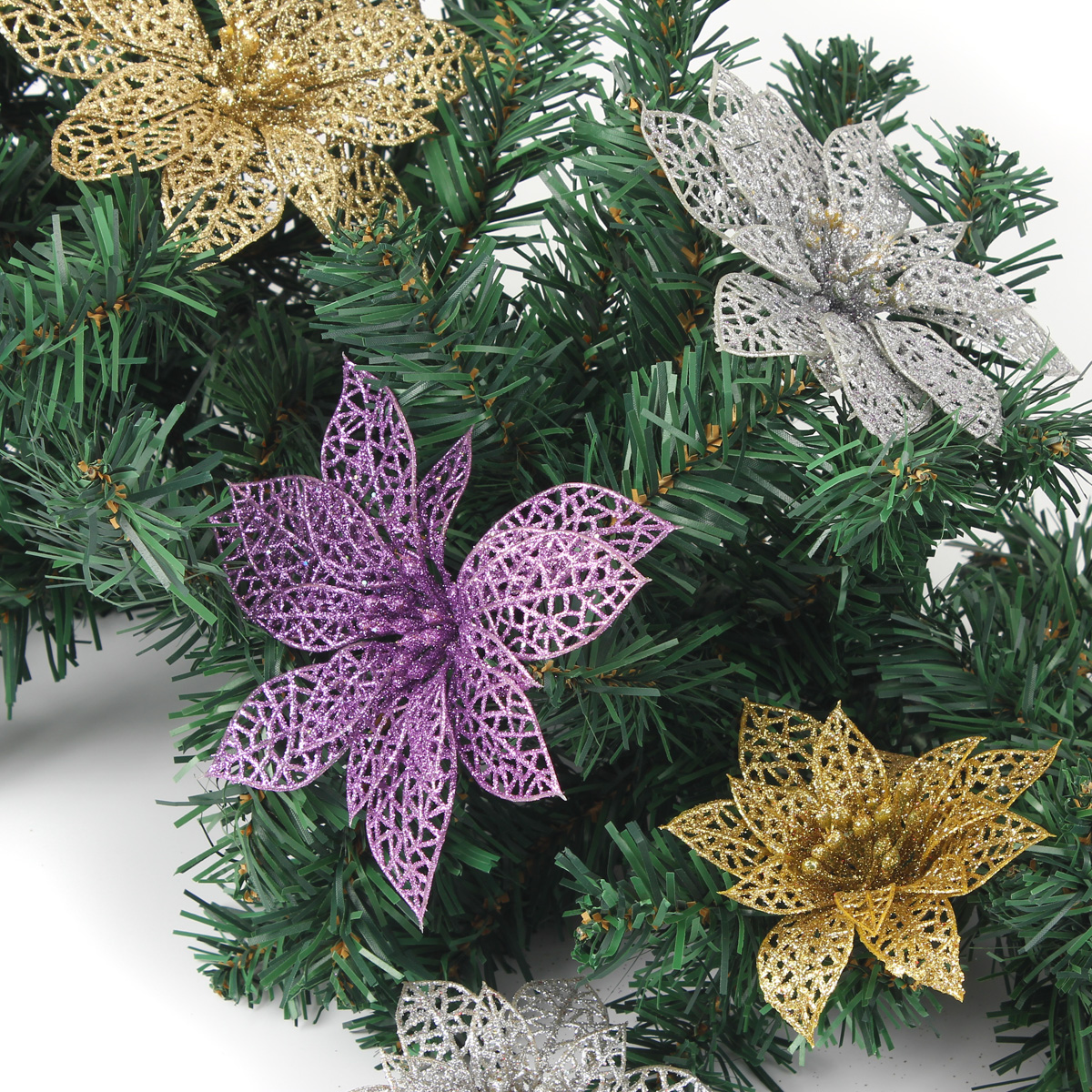 Christmas-Decoration-Flower-Glitter-Leaves-Party-Deocration-1016328
