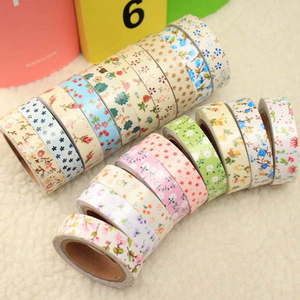 Floral-Fabric-Tape-Washi-Masking-Gift-PresentTape-Decorative-Tape-DIY-Tape-Stickers-976462