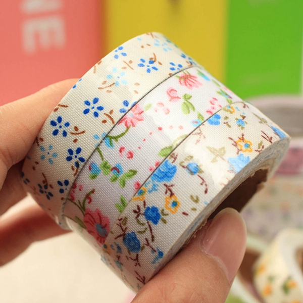 Floral-Fabric-Tape-Washi-Masking-Gift-PresentTape-Decorative-Tape-DIY-Tape-Stickers-976462