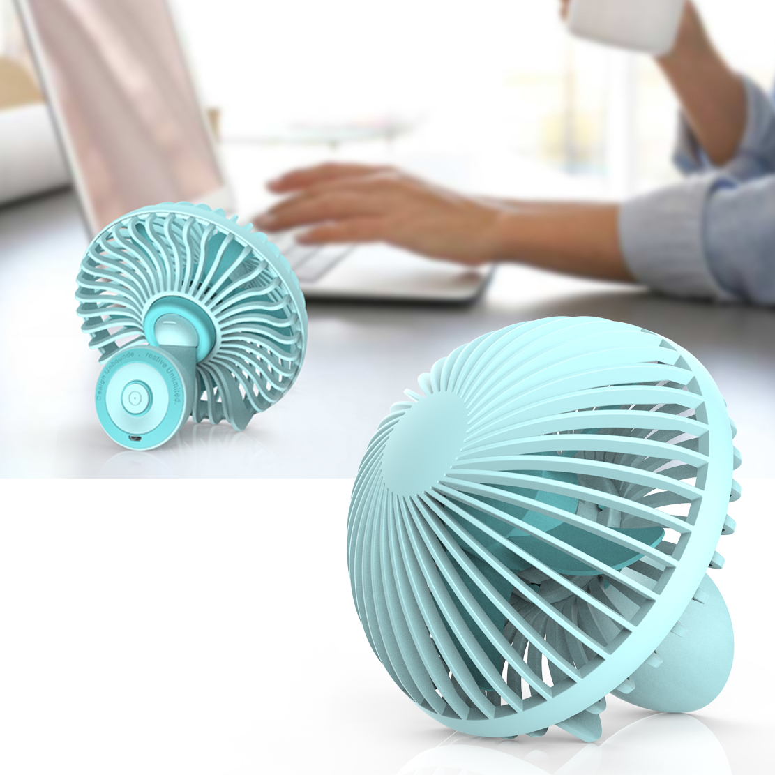 Loskii-HF-200-Portable-Mini-Electronic-Desktop-Mushroom-Shape-Summer-Cooling-Fan-2-Grade-Adjustment--1313279