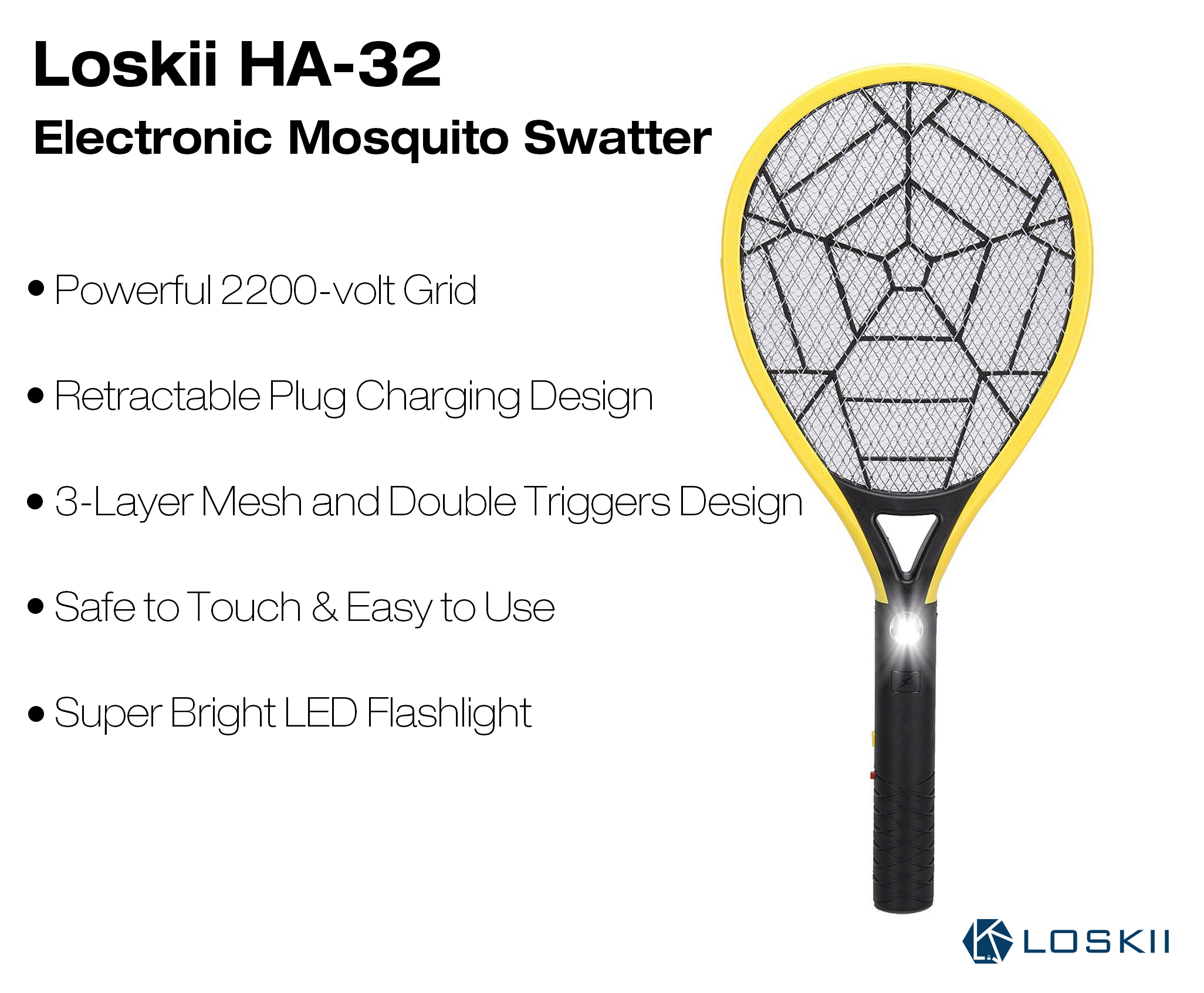 Loskii-HA-32-Rechargeable-Electronic-Mosquito-Pest-Killer-3-Layer-Mesh-Fly-Swatter-with-LED-Light-1256737