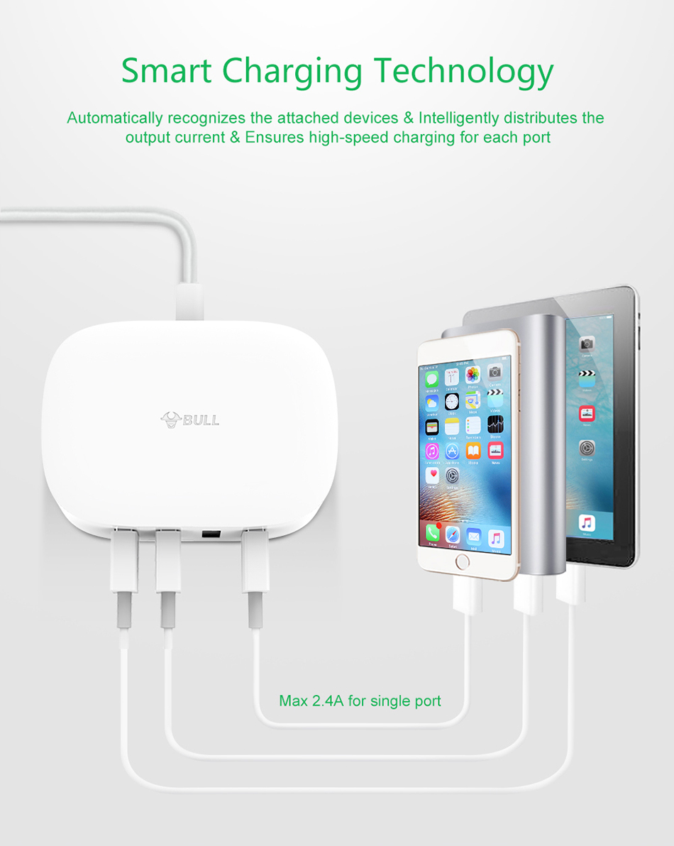 BULL-Smart-Desktop-UL-Listed-Portable-1-AC-Outlet-4-USB-Ports-USB-Charging-Station-Charge-Adaptor-Po-1316496