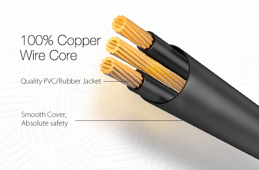 Digoo-AC-Power-Extension-Cable-Cord-1X-3M-EU-or-10X-03M-EU-US-Black-PVC-Rubber-1083157