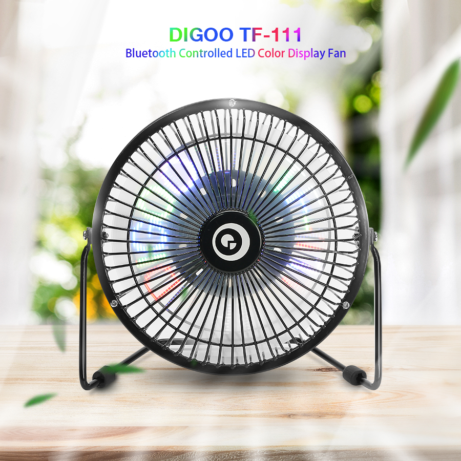 Digoo-DG-TF111-DIY-6-Inches-USB-LED-Light-Metal-Electrical-Rotatable-Clock-Fan-Colorful-Display-Blue-1161929