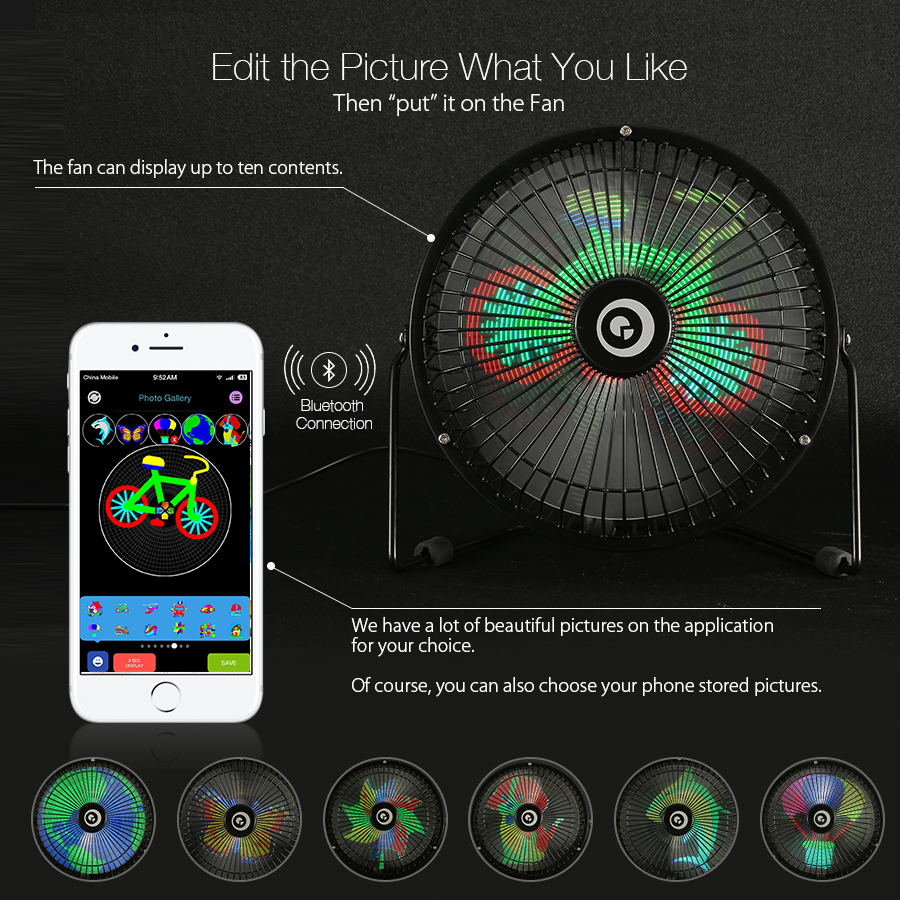 Digoo-DG-TF111-DIY-6-Inches-USB-LED-Light-Metal-Electrical-Rotatable-Clock-Fan-Colorful-Display-Blue-1161929