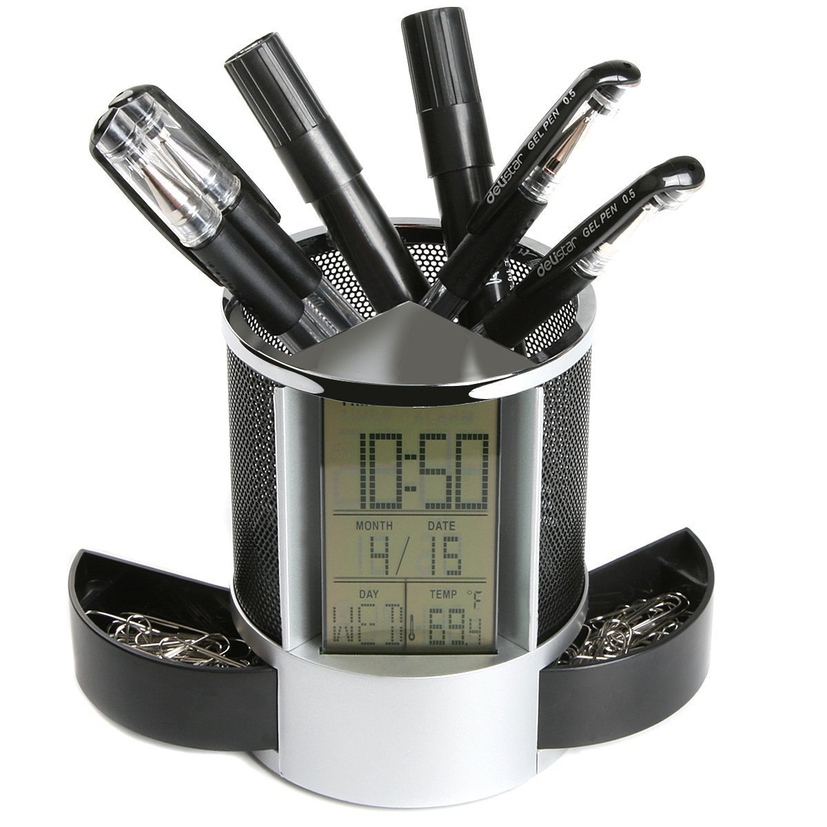 Loskii-DX-222-Colorful-Black-Digital-LED-Desk-Alarm-Clock-Mesh-Pen-Holder-Calendar-Timer-Thermometer-1152774