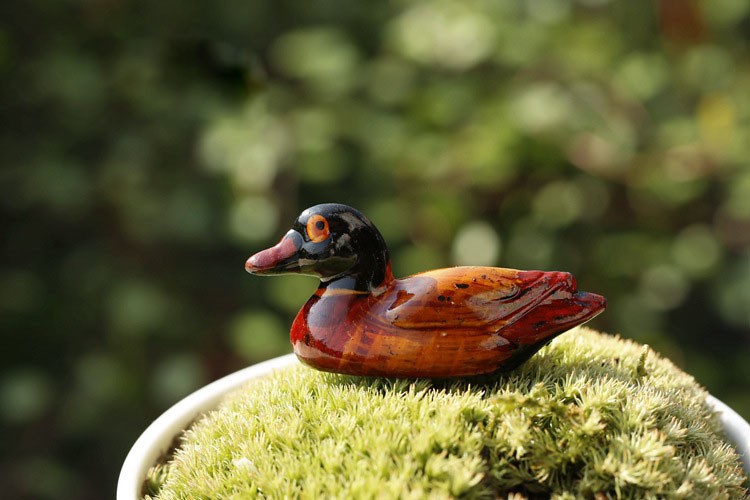 2PCS-Wood-Simulate-Mandarin-Duck-Animal-Small-Ornament-Garden-Home-Decoration-1114071