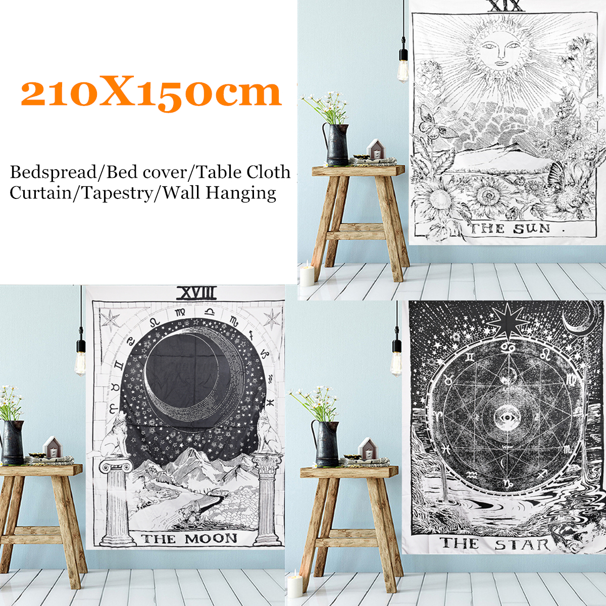 210cm-Sun-Star-Moon-Tarot-Tapestry-Hippie-Wall-Hanging-Blanket-Room-Home-Decor-1385184