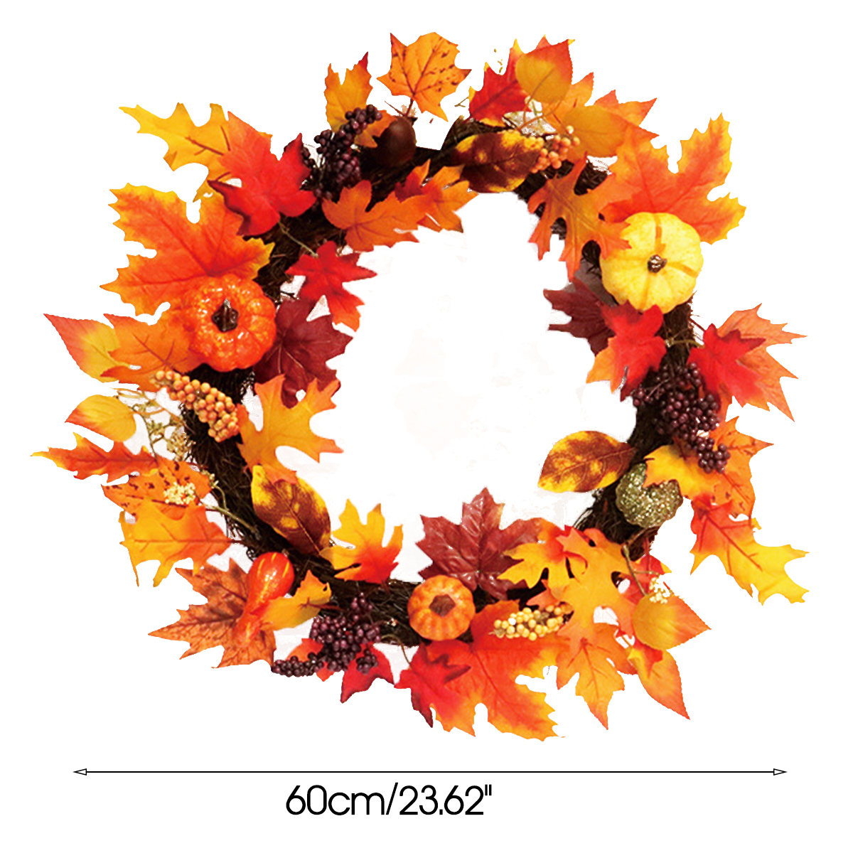 60cm-Christmas-Maple-Leaves-Grape-Berry-Wreath-Garland-Door-Hanging-Crafts-Decorations-1386276