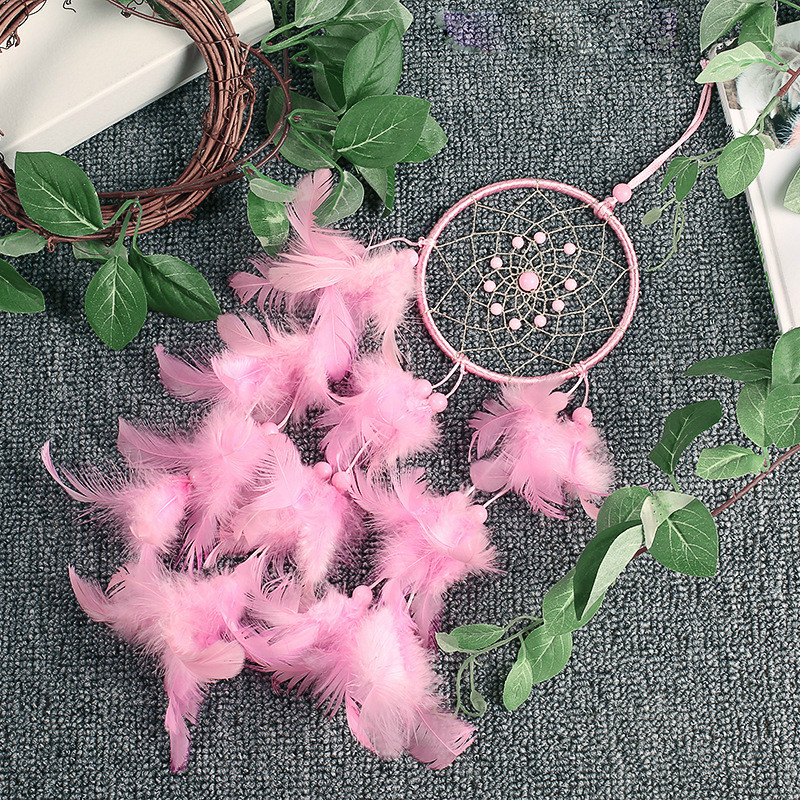 Pink-Handmade-Dream-Catcher-Home-Decor-Dream-Catchers-wall-hanging-pink-Feather-Decorations-Gift-Dre-1313024